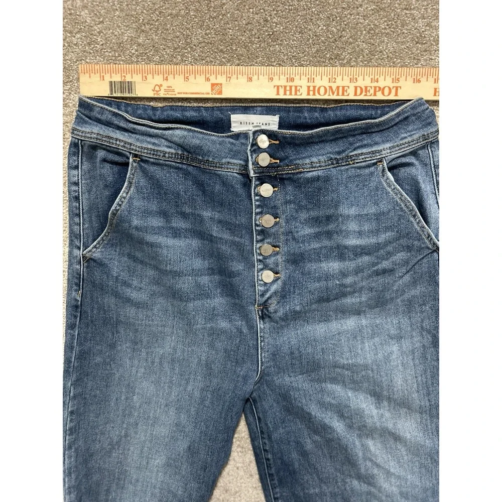 Risen Women's 2XL Button Fly Blue Denim Jeans